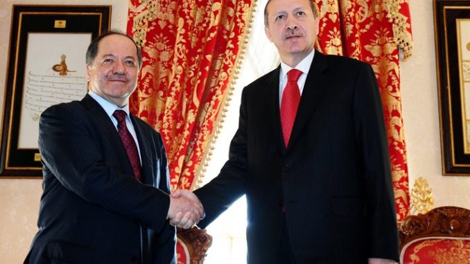 Kurdistan region president, Massoud Barzani and Turkish PM, Recep Tayyib Erdogan